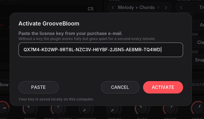 Activation window