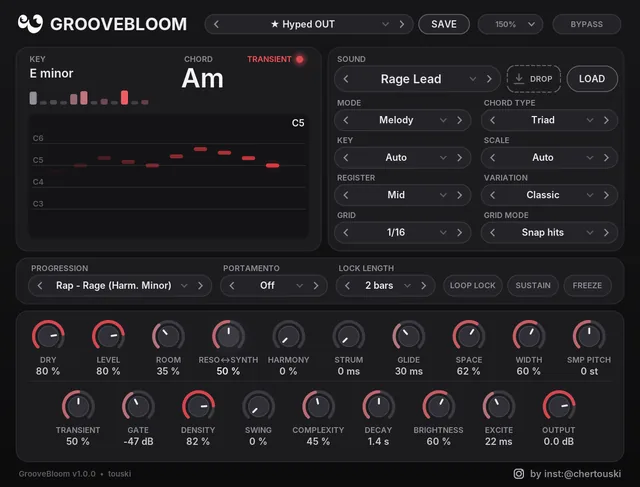 GrooveBloom plugin window